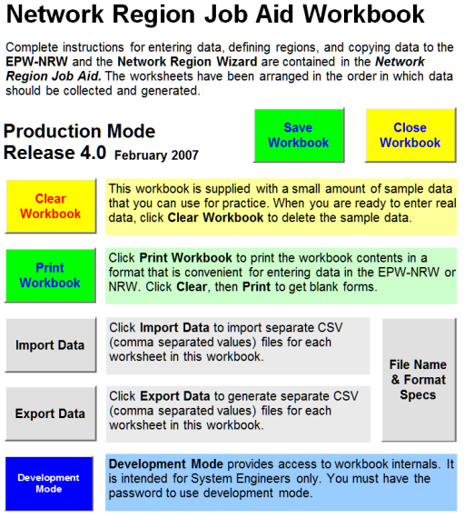 Network Region Job Aid Workbook